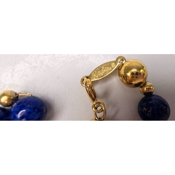 Lot Of 2 Napier Beaded Necklaces Blue, Gold Tone, Silver Tone - Picture 5 of 6